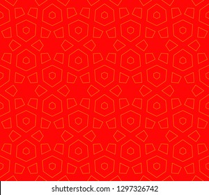 Chinese New Year background. Red and gold holiday graphic design. Vector seamless pattern
