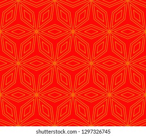 Chinese New Year background. Red and gold holiday graphic design. Vector seamless pattern