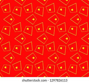 Chinese New Year background. Red and gold holiday graphic design, background , surface textures, banners. Vector seamless pattern