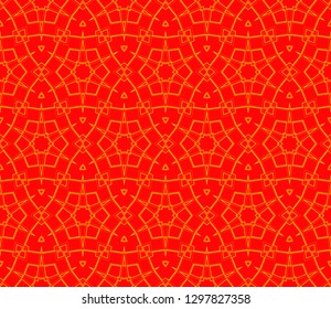 Chinese New Year background. Red and gold holiday graphic design, background , surface textures, banners. Vector seamless pattern