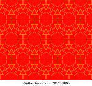 Chinese New Year background. Red and gold holiday graphic design, background , surface textures, banners. Vector seamless pattern
