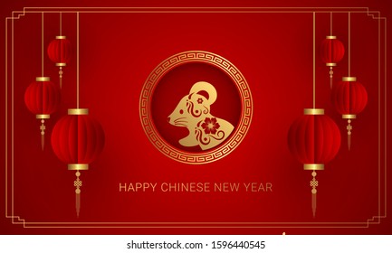 chinese new year background with red and gold color. Can be used for sale banner, wallpaper, brochure, landing page.
