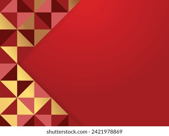 Chinese new year background, Red wallpaper. Oriental pattern, Square banner design vector illustration. 