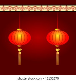 chinese new year background with red lanterns for lantern festival
