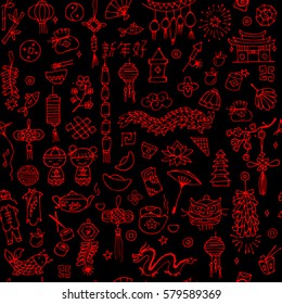 Chinese new year background, seamless pattern for your design