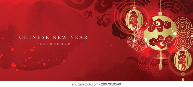 Chinese new year background vector. Oriental festive art design for place text and product images. Design for sale banner, cover and invitation.