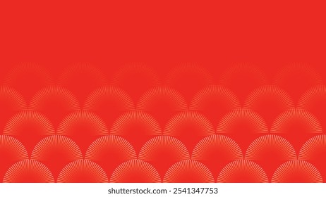 Vector de fondo del Año Nuevo chino. Diseño de Plantilla moderno con fuegos artificiales, línea sobre fondo rojo. Ilustración oriental elegante para la cubierta, Anuncio, Sitio web, calendario, sobre.