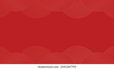 Chinese New Year background vector. Modern template design with sea wave on red background. Elegant oriental illustration for cover, banner, website, calendar, envelope.