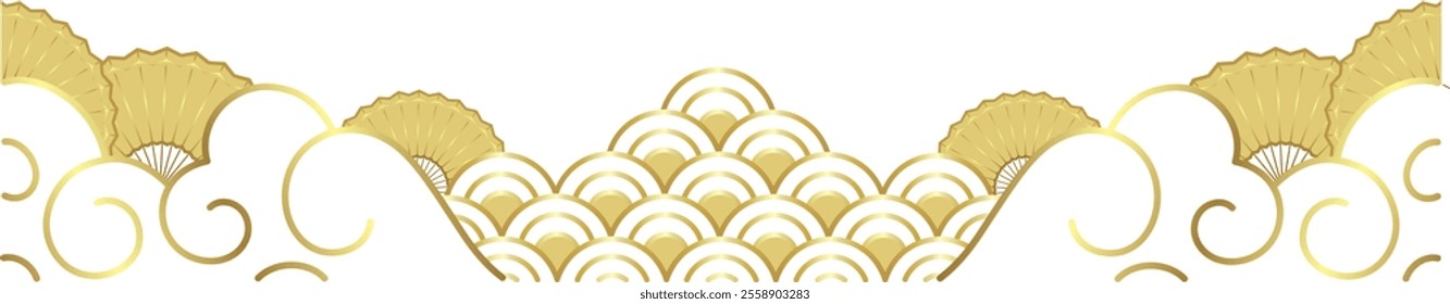 chinese new year background vector cloud and scales ornament pattern