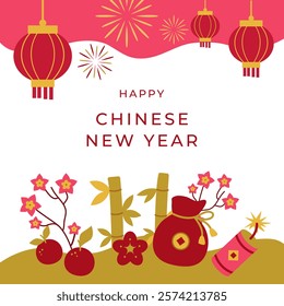 Chinese new year background. Vector illustration.