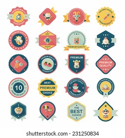 Chinese New Year badge flat banner design flat background set, eps10