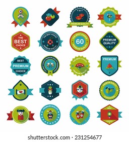 Chinese New Year badge flat banner design flat background set, eps10