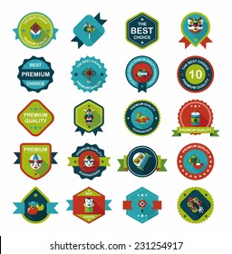 Chinese New Year badge flat banner design flat background set, eps10