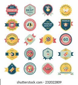 Chinese New Year badge flat banner design flat background set, eps10