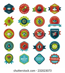 Chinese New Year badge flat banner design flat background set, eps10