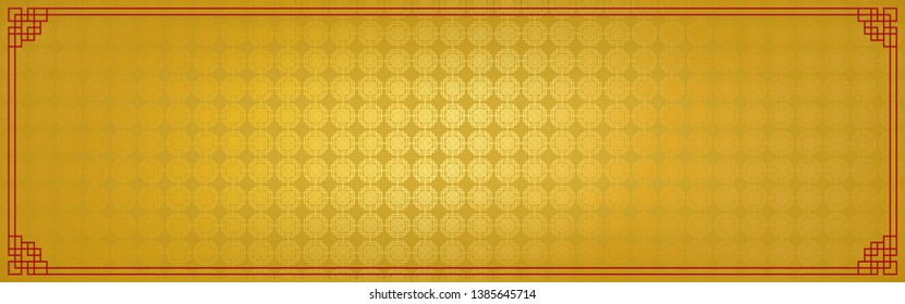 chinese new year banner, abstract oriental background, golden square window inspiration, vector illustration 