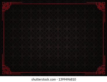 chinese new year banner, abstract oriental background, black square and octagon inspiration, vector illustration 
