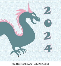 Chinese New Year banner with dragon. the symbol of 2024. vector illustration.