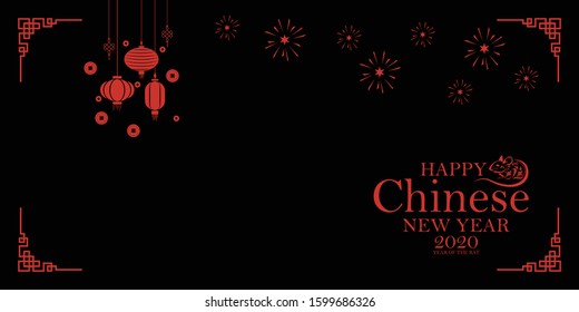CHINESE NEW YEAR BANNER ILLUSTRATION VECTOR