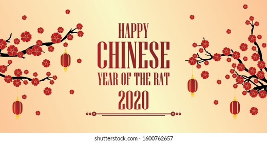 CHINESE NEW YEAR BANNER ILLUSTRATION VECTOR