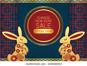 chinese new year banner rabbit year 2023 