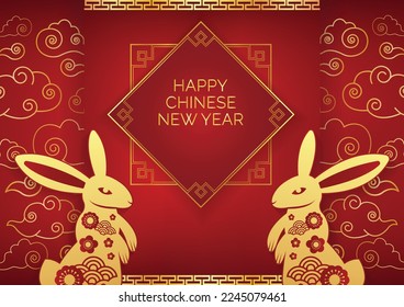 chinese new year banner rabbit year 2023 