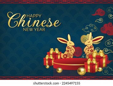 chinese new year banner rabbit year 2023 