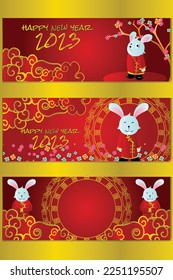 Chinese new year banner. year of rabbit pack for your website. ready to use
