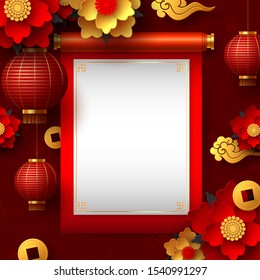 chinese new year scroll template