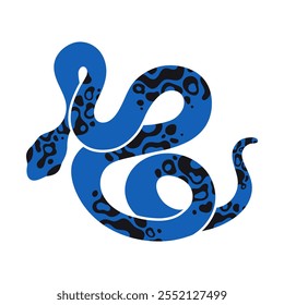 Serpiente azul del año Nuevo chino. Vacaciones de 2025. Serpiente. Mascota del zodiaco. Horóscopo 