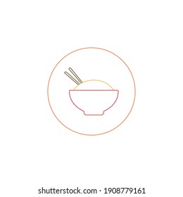 chinese new year bowl icon color line vector illustration