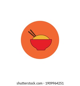 chinese new year bowl icon color line vector illustration