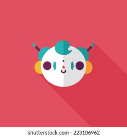 Chinese New Year boy flat icon with long shadow,eps10