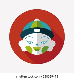 Chinese New Year boy flat icon with long shadow,eps10