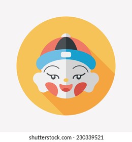 Chinese New Year boy flat icon with long shadow,eps10