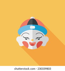 Chinese New Year boy flat icon with long shadow,eps10