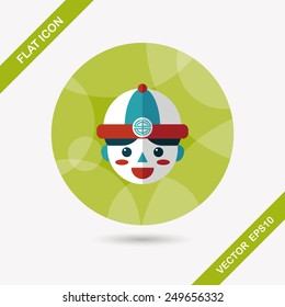 Chinese New Year boy flat icon with long shadow,eps10