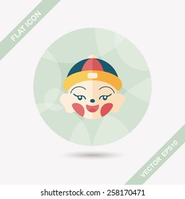 Chinese New Year boy flat icon with long shadow,eps10