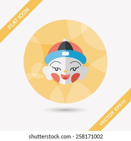 Chinese New Year boy flat icon with long shadow,eps10