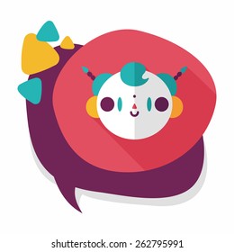 Chinese New Year boy flat icon with long shadow,eps10