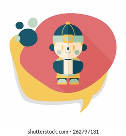 Chinese New Year boy flat icon with long shadow,eps10