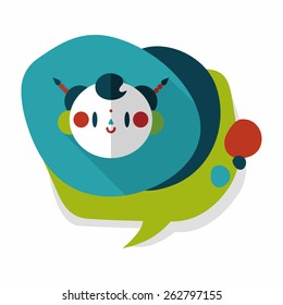 Chinese New Year boy flat icon with long shadow,eps10
