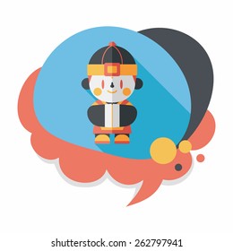 Chinese New Year boy flat icon with long shadow,eps10