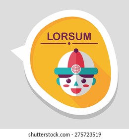 Chinese New Year boy flat icon with long shadow,eps10