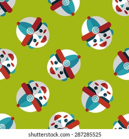 Chinese New Year boy flat icon,eps10 seamless pattern background