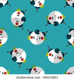 Chinese New Year boy flat icon,eps10 seamless pattern background