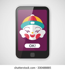 Chinese New Year boy flat icon with long shadow,eps10
