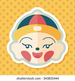 Chinese New Year boy flat icon with long shadow,eps10