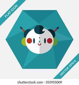 Chinese New Year boy flat icon with long shadow,eps10