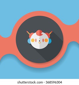 Chinese New Year boy flat icon with long shadow,eps10